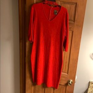 Red dress with attached studded choker